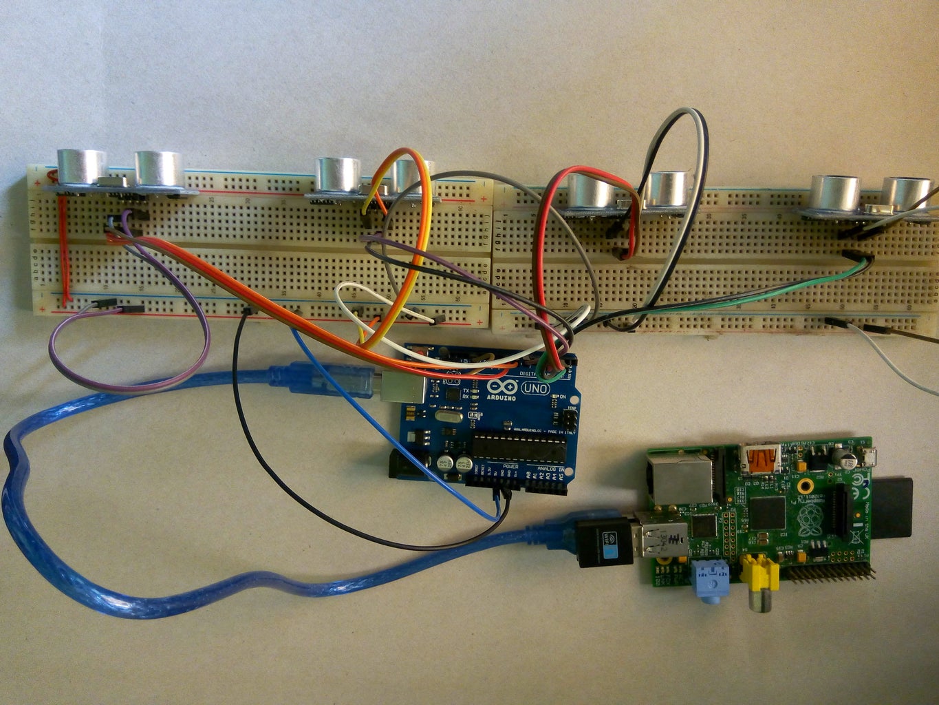 Connecting the Ultrasonic Sensors