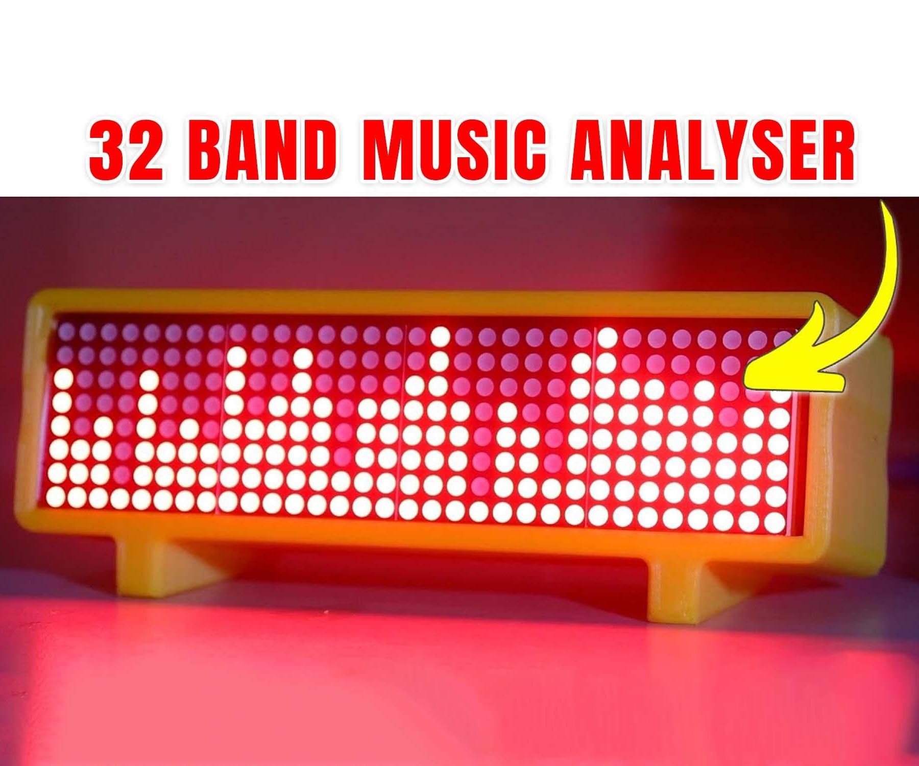 How to Make a 32-Band Music Spectrum Analyzer Using MAX7219 LED Display and Arduino Nano (Step-by-Step Guide)