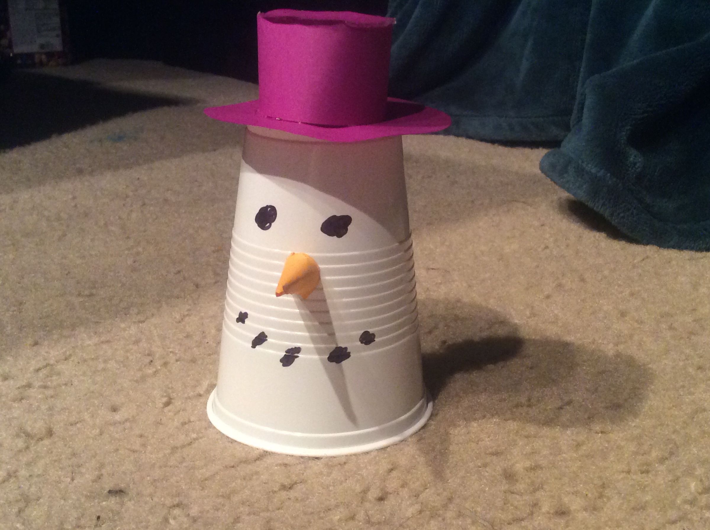 Snowman Head Container Out Of A Cup