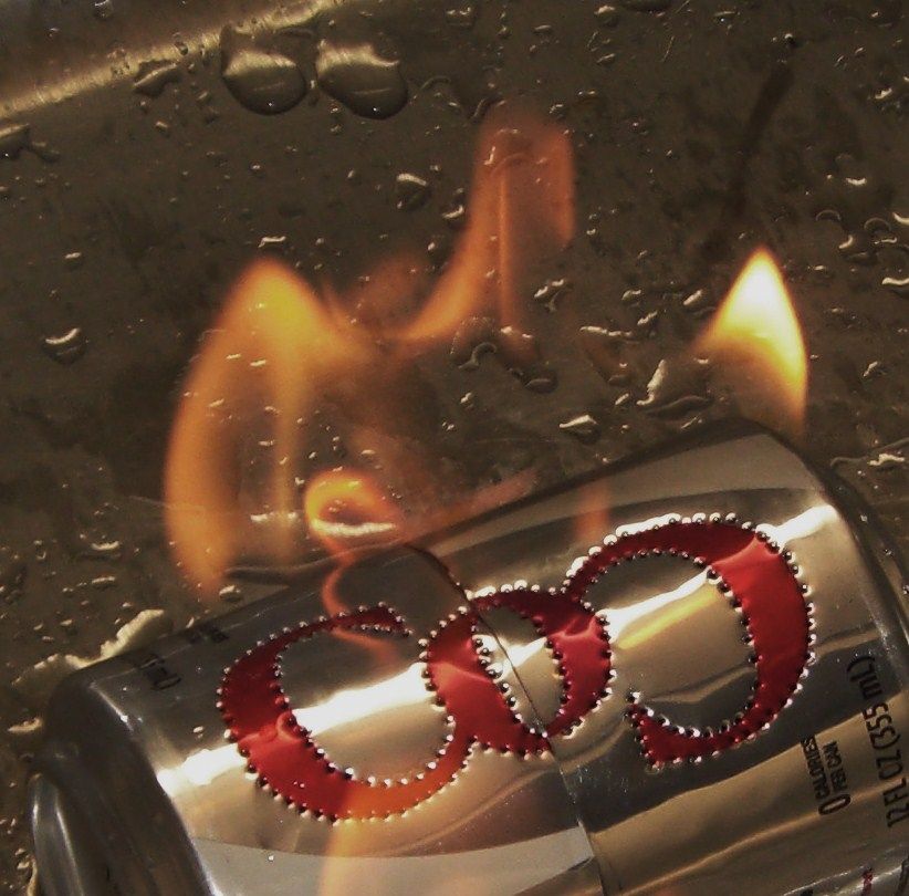 Making a Fire Symbol Out of an Alcohol Burning Stove