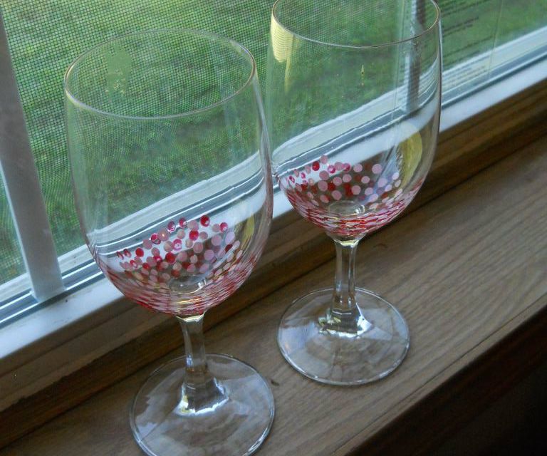 Adorable Painted Wine Glasses