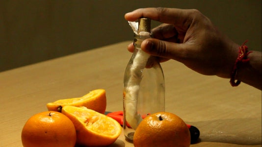 tree with orange seed pods