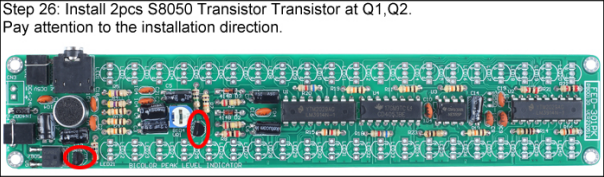 Install 2pcs S8050 Transistor Transistor at Q1,Q2