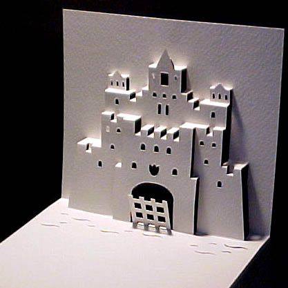 How to Make a Kirigami Ancient Castle Pop Up Card!