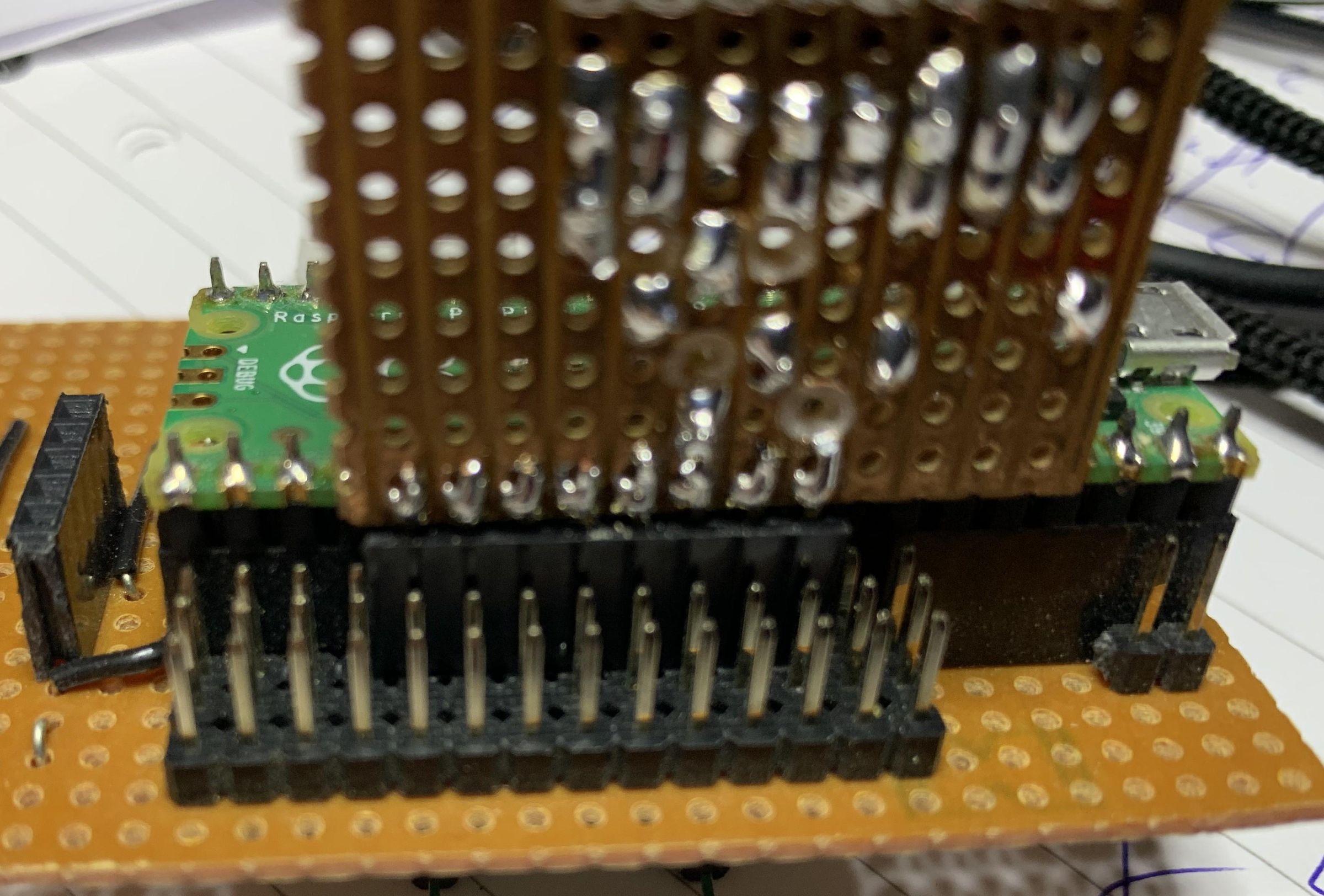 Raspberry Pi Pico 4051B Analogue Multiplexer Expander on Stripboard : 4 ...