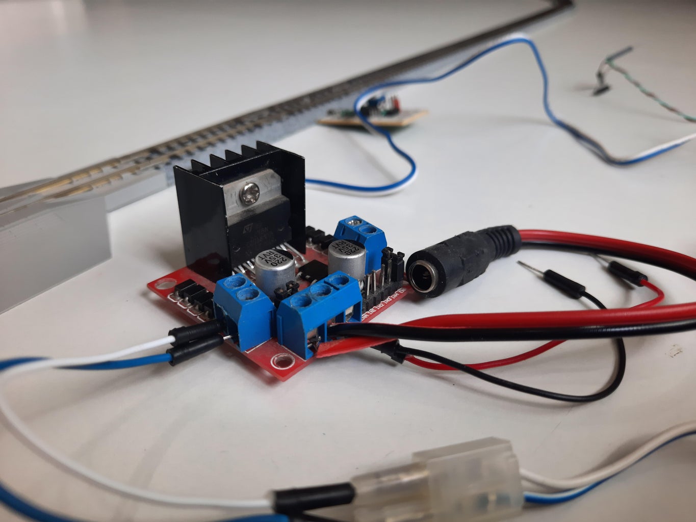 Connect Input and Output Power Wires to the Motor Driver