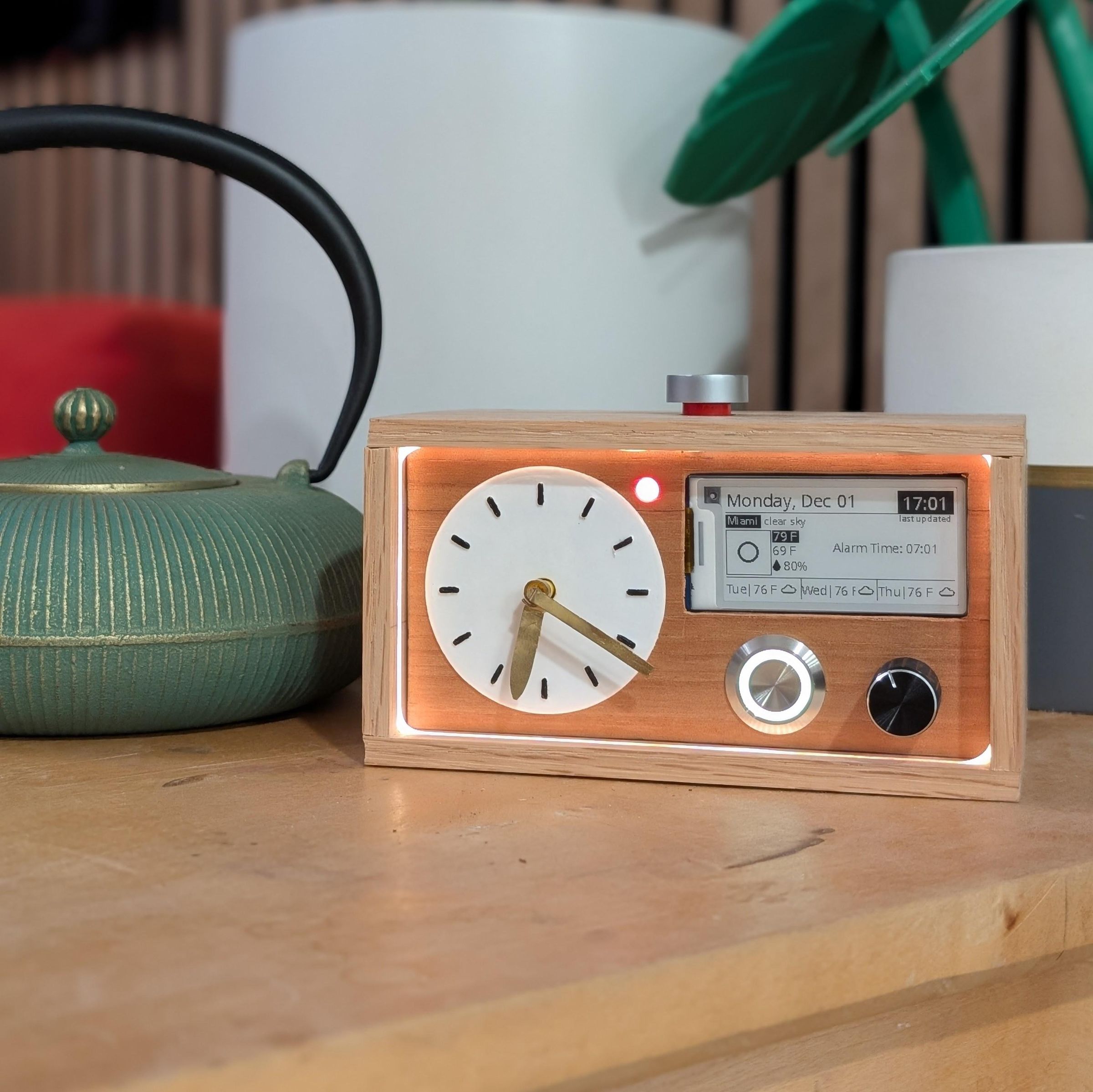 Digitial-Analog Desk Clock (Alarm Clock)