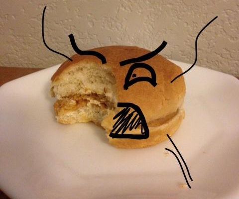  a Sandwich That Includes Honey, Peanut Butter, and a Very Emotional Hamburger Bun ;3