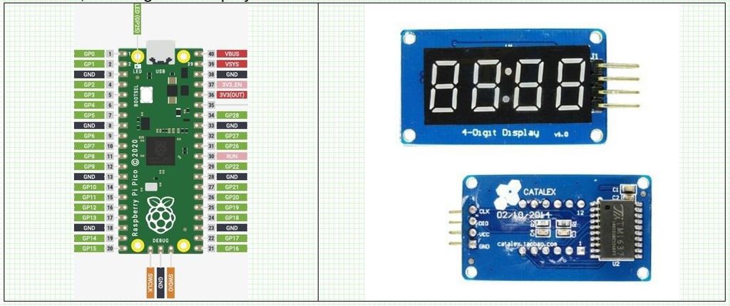 Raspberry Pi Pico -- TM1637 – 4 Digit, 7 Segment Multiplexed Display ...
