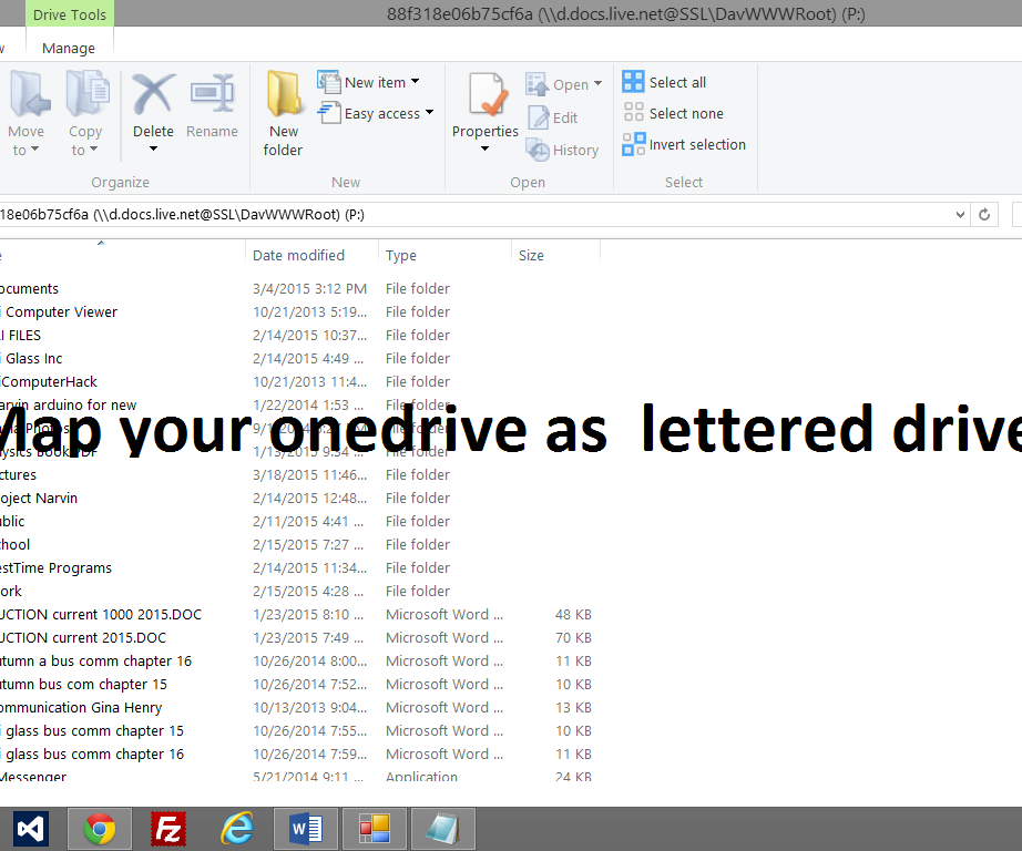 Map Microsoft onedrive as letter drive on computer