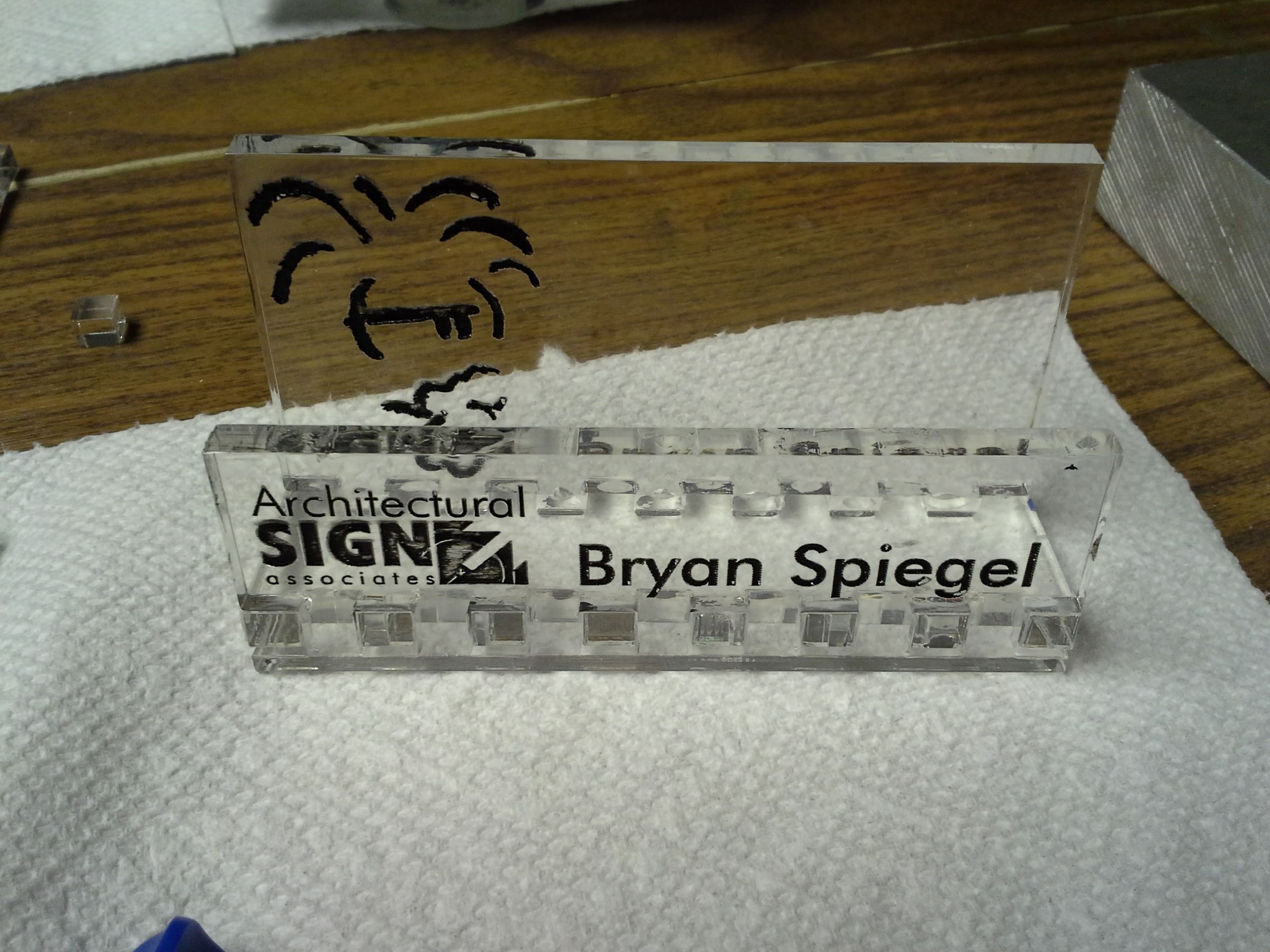 Laser Cut Personalized Biz Card Holder