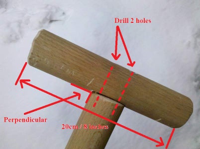 Cut and Drill the Wood Broom Handle