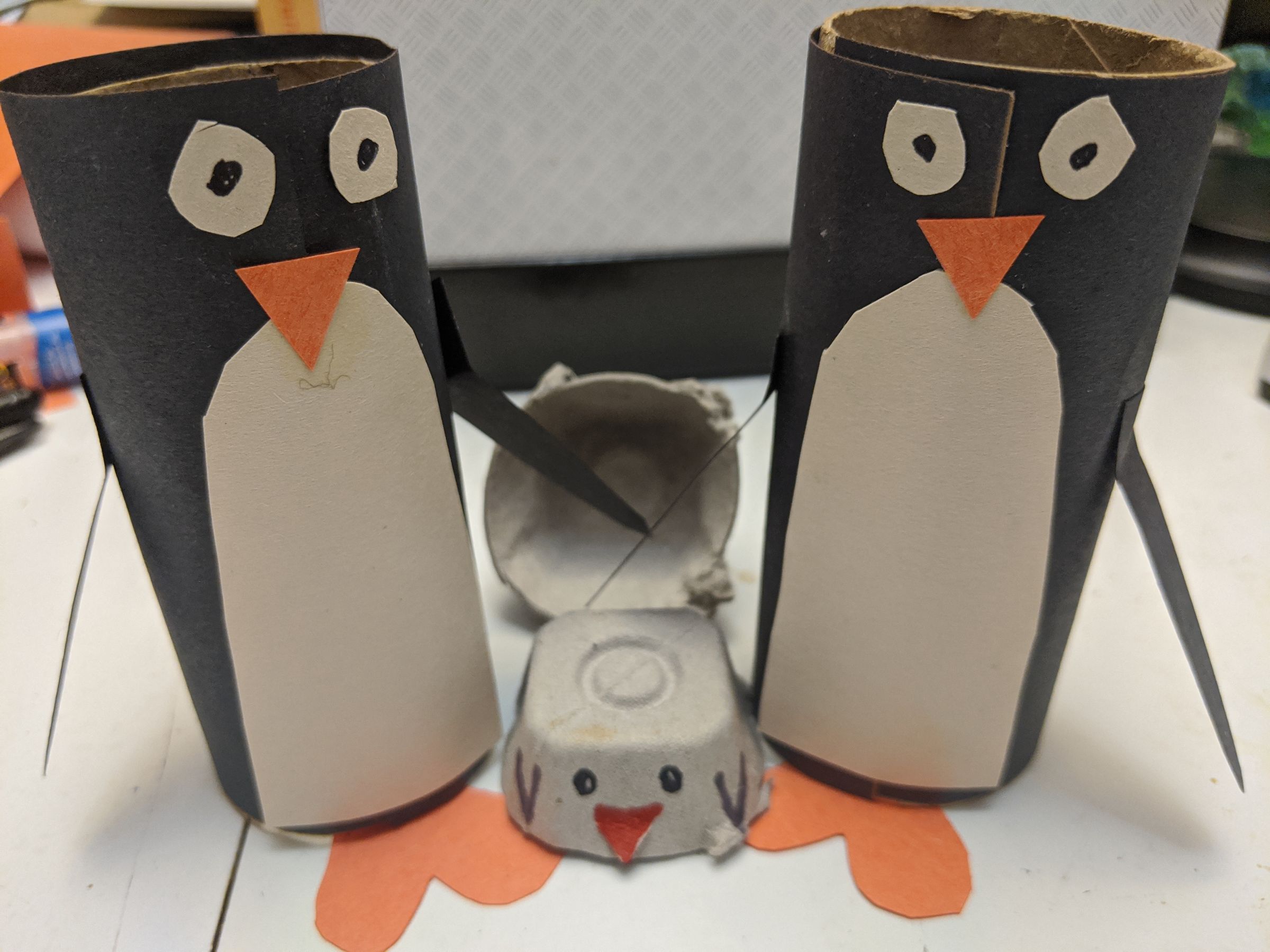 Paper Tube Penguin Family 9 Steps Instructables