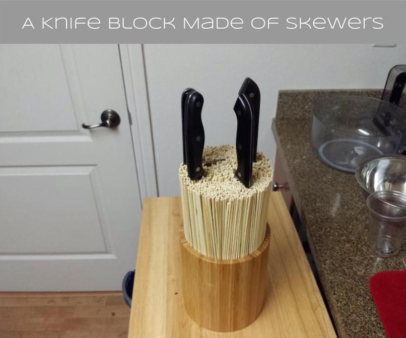 Knife Block Made of Skewers