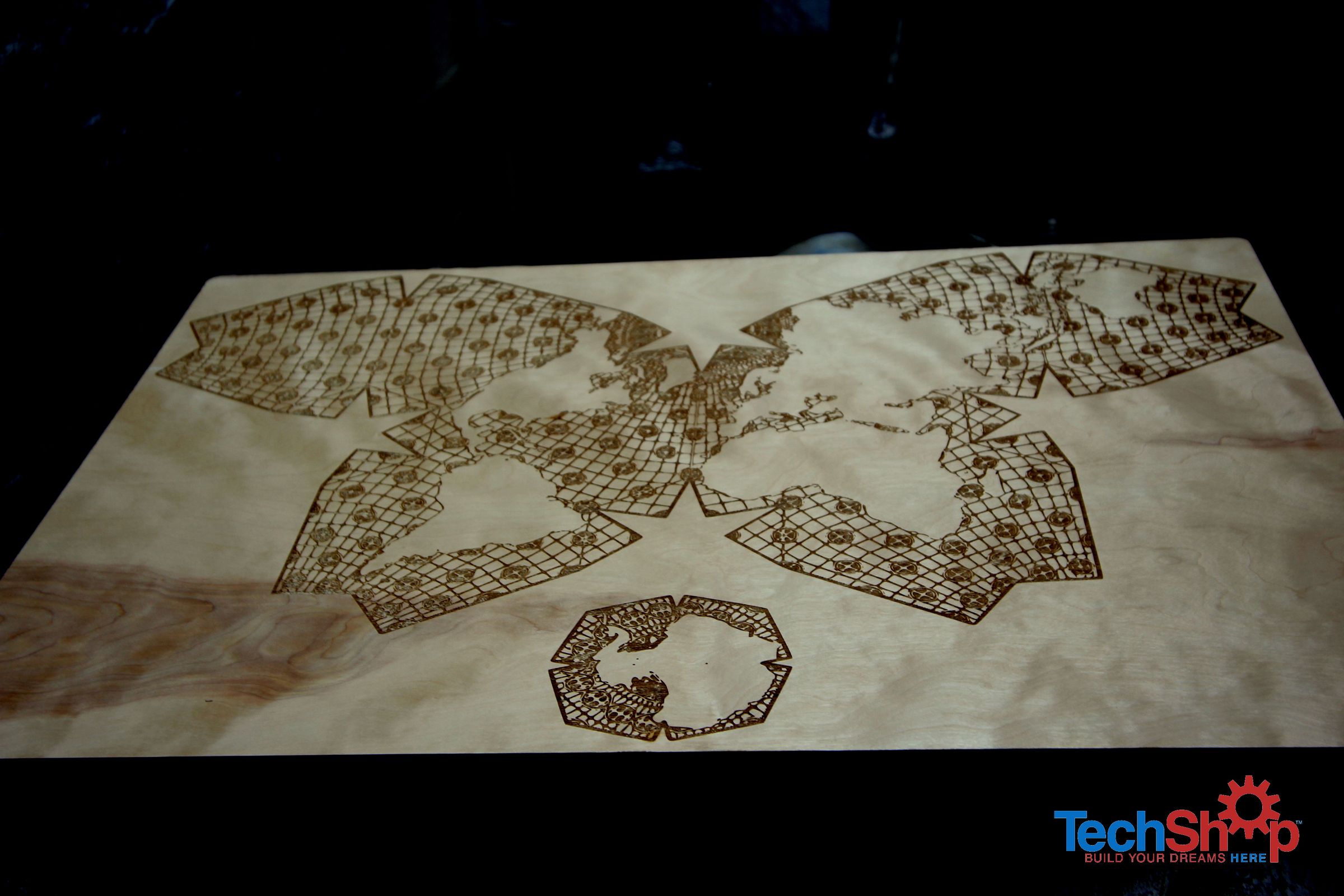 Laser Etched World Map
