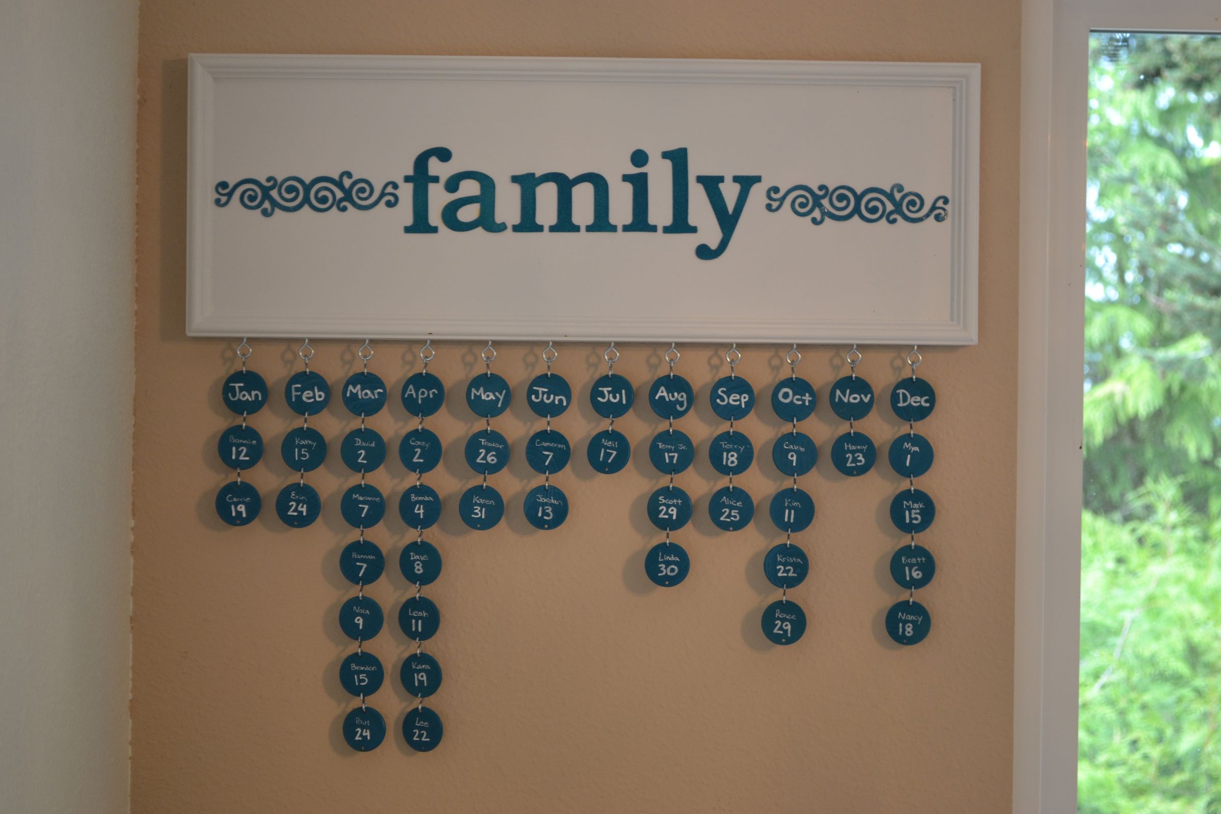 Hanging Birthday Calendar