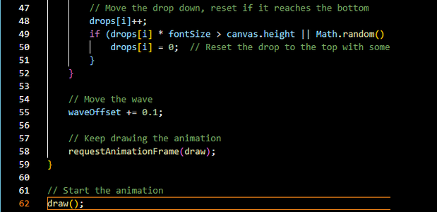 Wave-Pattern Matrix Rain Animation With HTML, CSS, and JavaScript : 4 ...