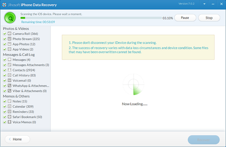 Scan for Deleted/lost Call History