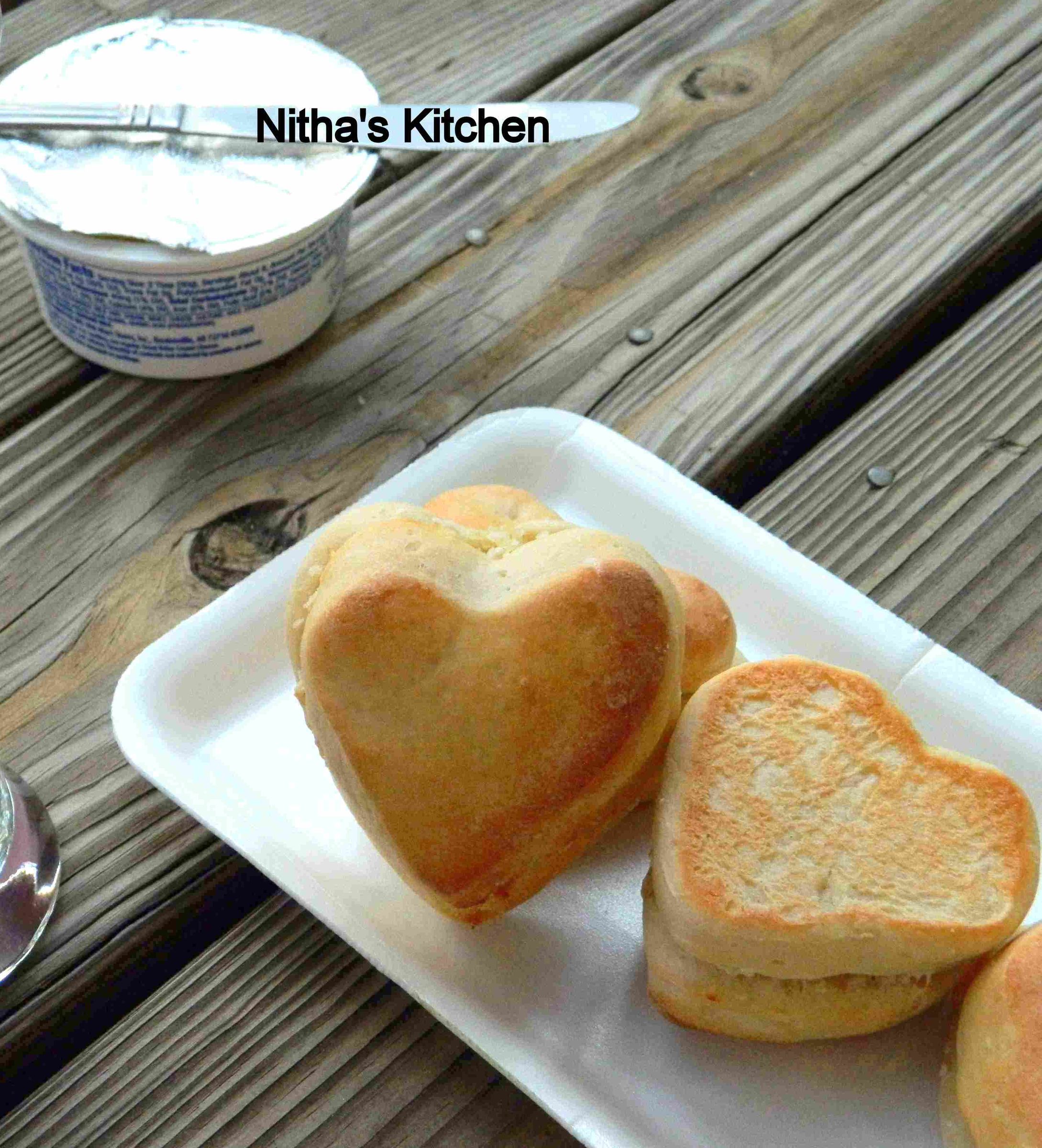 Cute Heart Stuffed Dinner Rolls | Coconut Buns