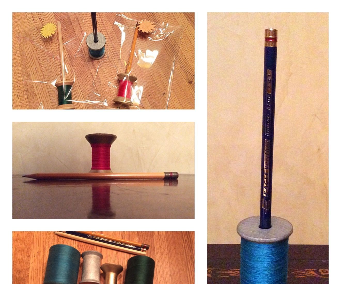Pencil Stand-holder From a Sewing Bobbin
