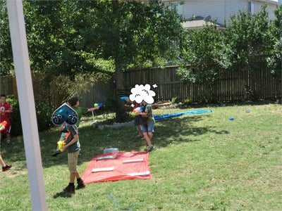 And Lastly. . . a Water Balloon Fight Followed by Squirt Guns 