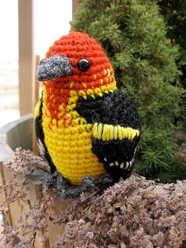 Crocheted Western Tanager