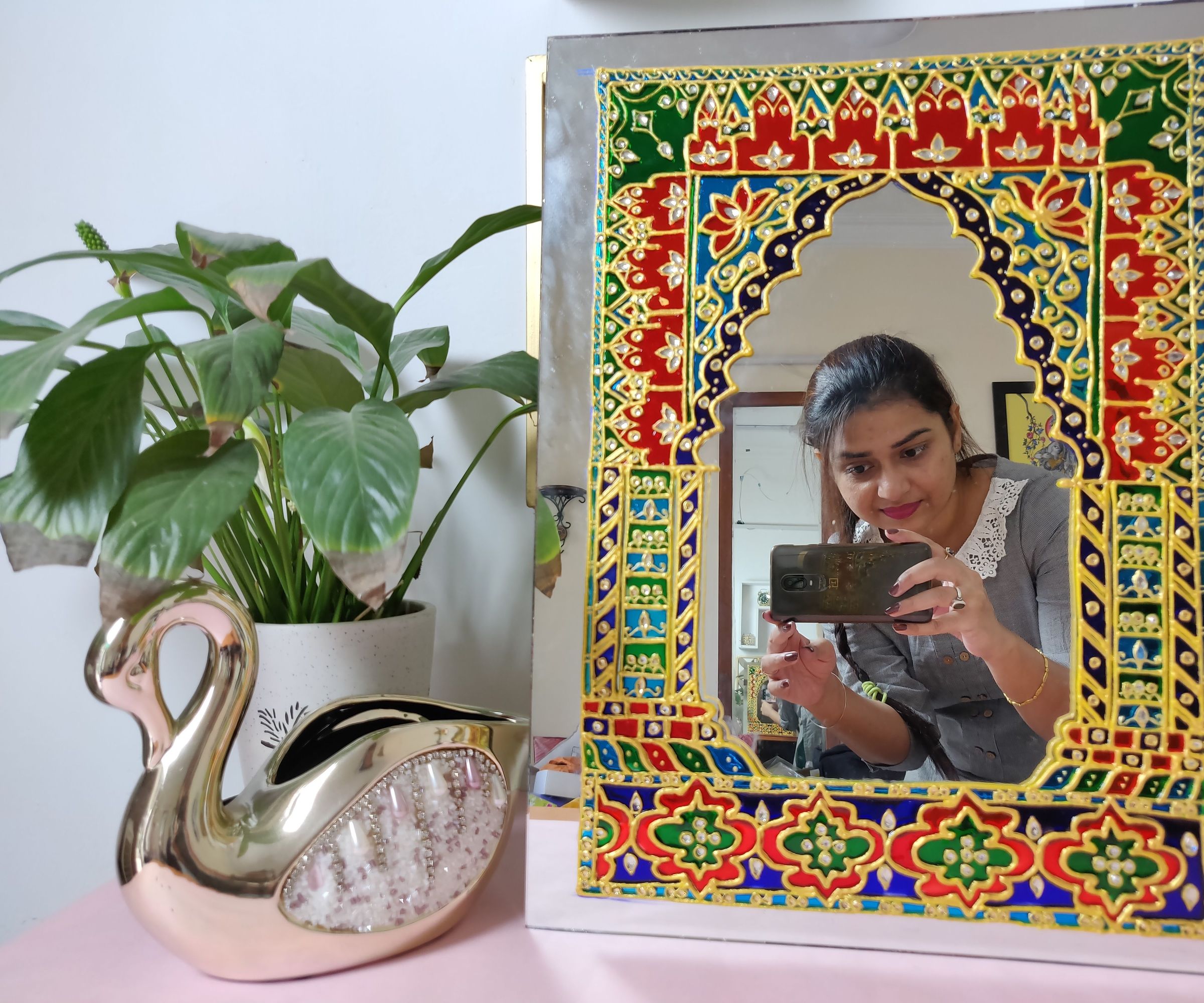 DIY Meenakari Mirror