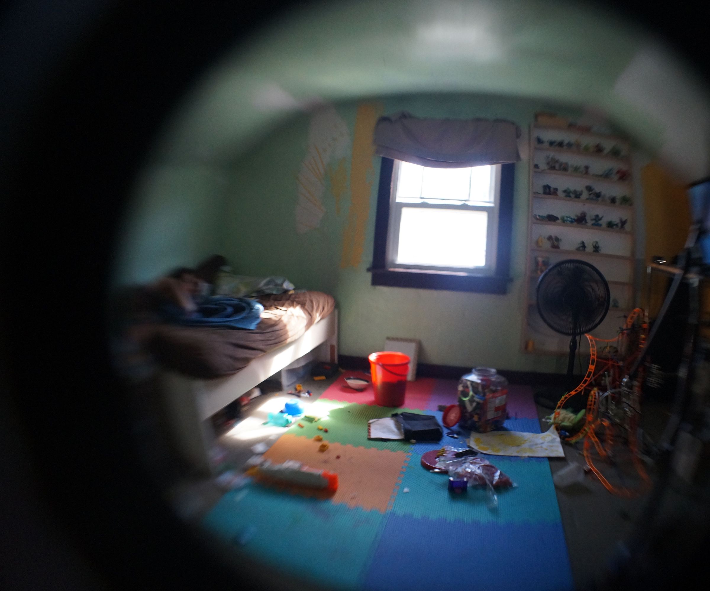 Wide Angle Lens Fish Eye Effect. 