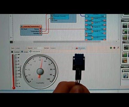Arduino Nano: DHT11 Temperature and Humidity Visual Instrumentation With Visuino