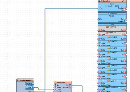 In Visuino Add, Set & Connect Components