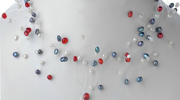 Freshwater Pearl Spray Wedding Necklace