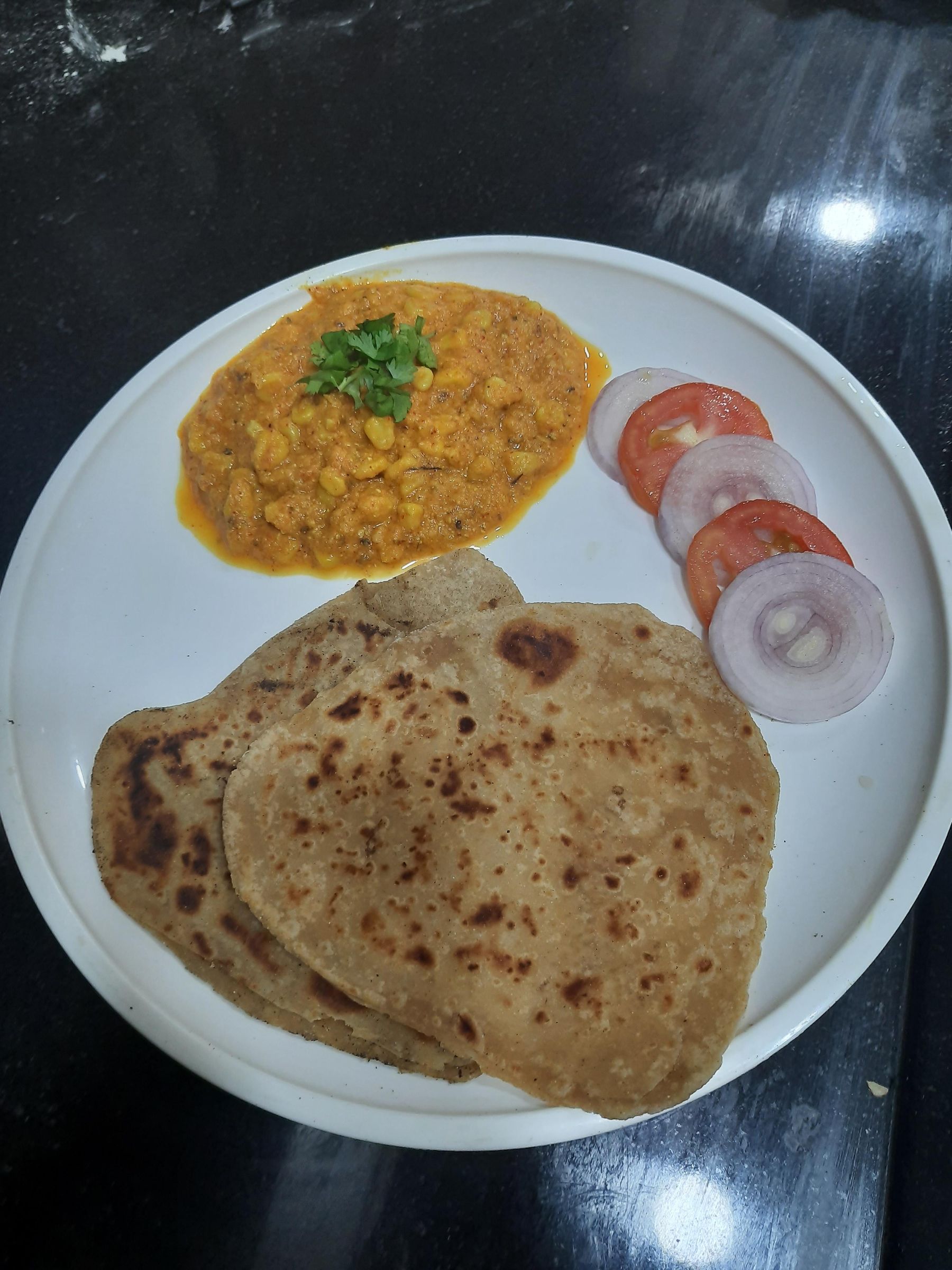 Sweet Corn Curry With Triangle Paratha : 6 Steps (with Pictures ...