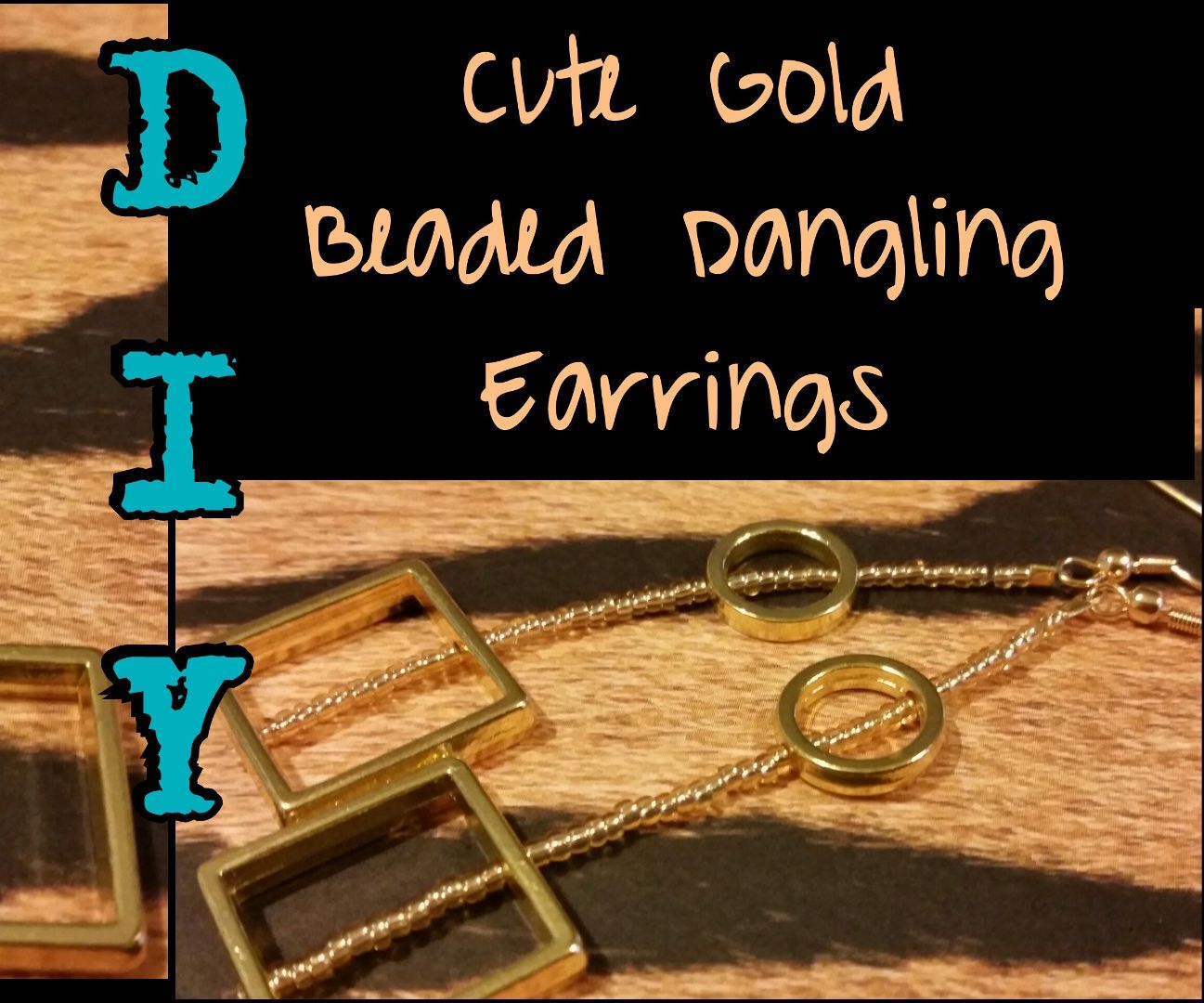 DIY Cute Gold Beaded Dangling Earrings