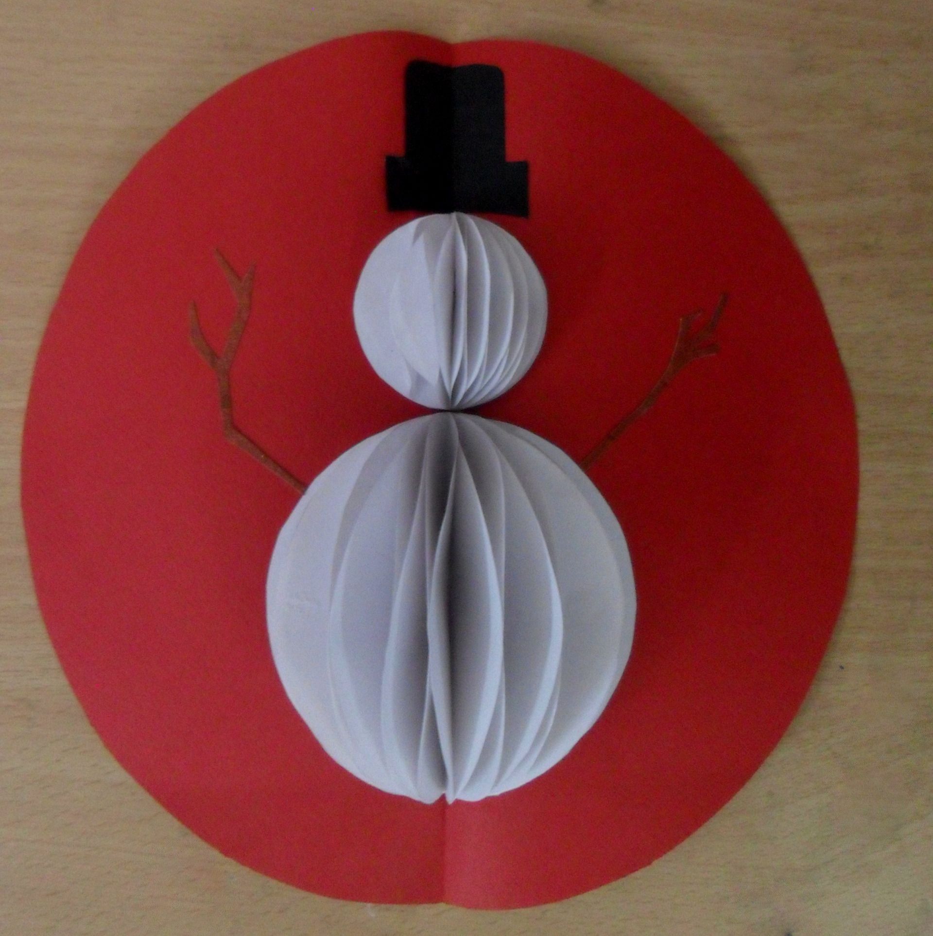 Pop Up Snowman With Honeycomb Pattern