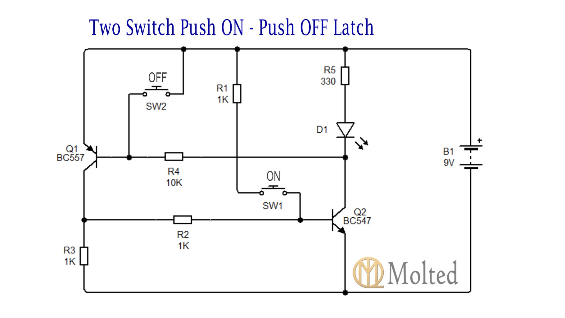 Three Push ON – Push OFF Latching Circuits : 3 Steps - Instructables