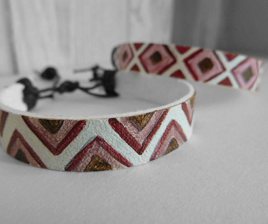 Painted 'leather' Bracelets