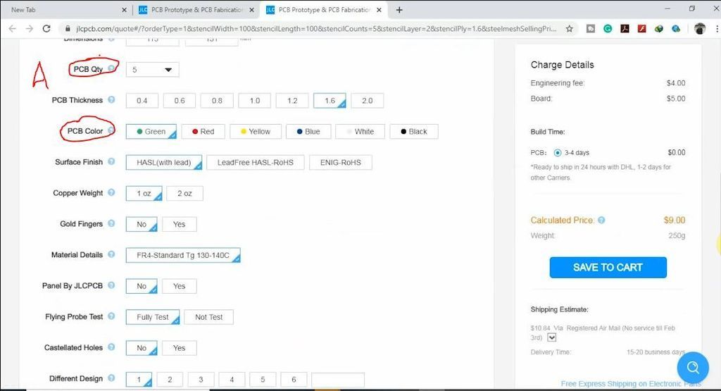 Uploading the Gerber File and Set the Parameters