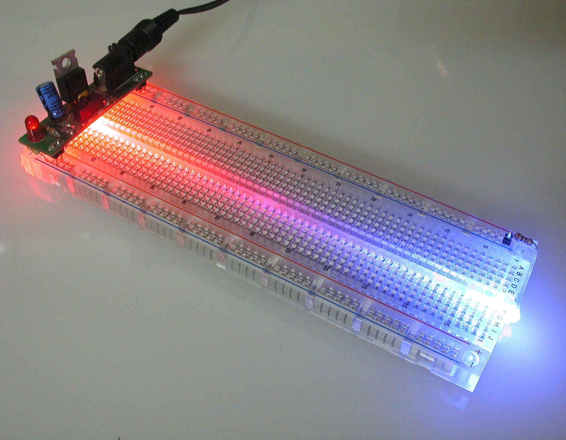 Bling Out Your Breadboard (how to Add LED Power Indicator to Solarbotics Transparent Breadboard)
