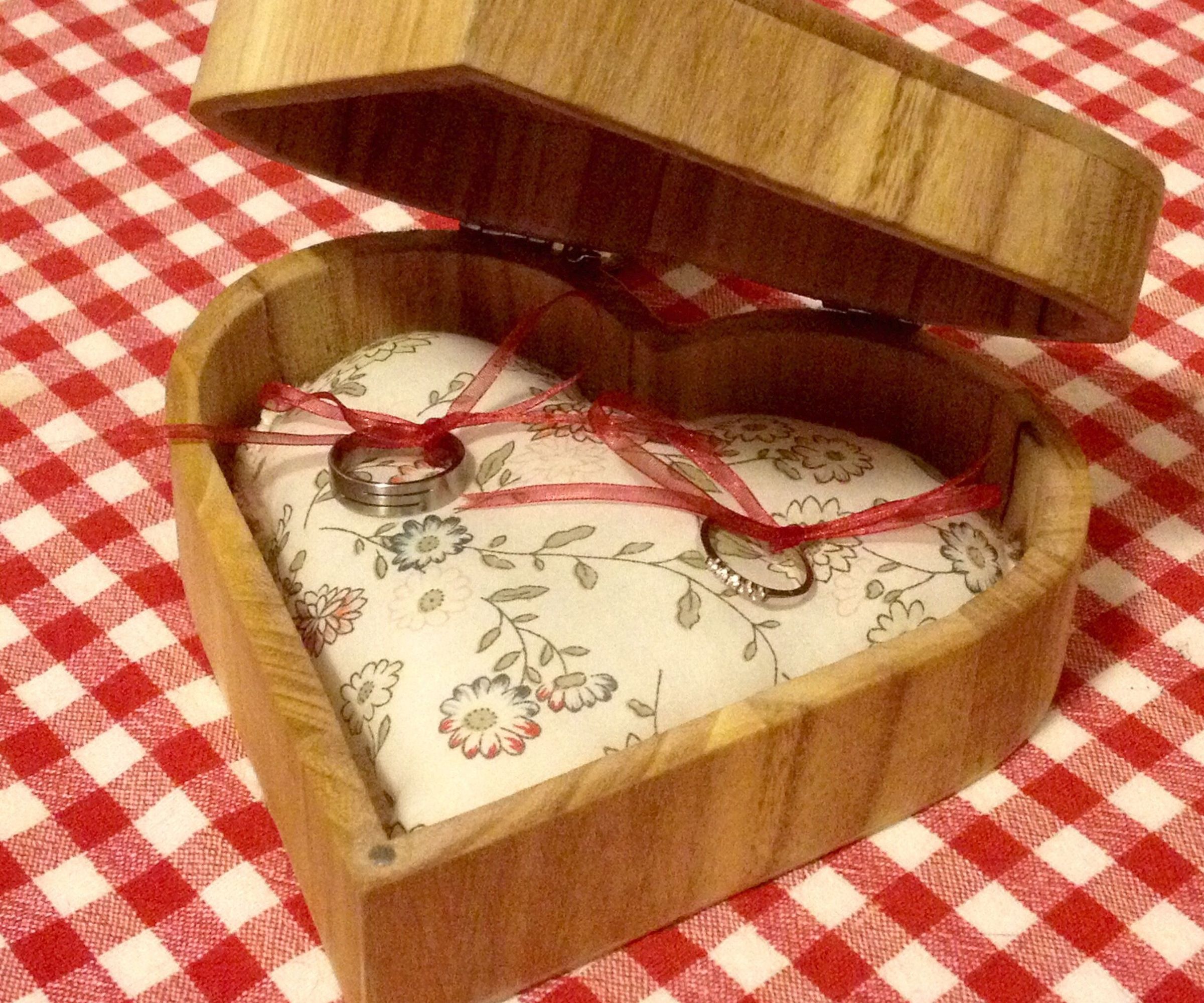 Wooden Ring Box With Pillow, That Doubles As A Pincushion :)