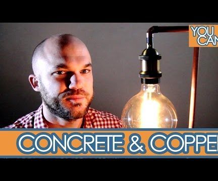 Industrial Copper and Concrete Lamp