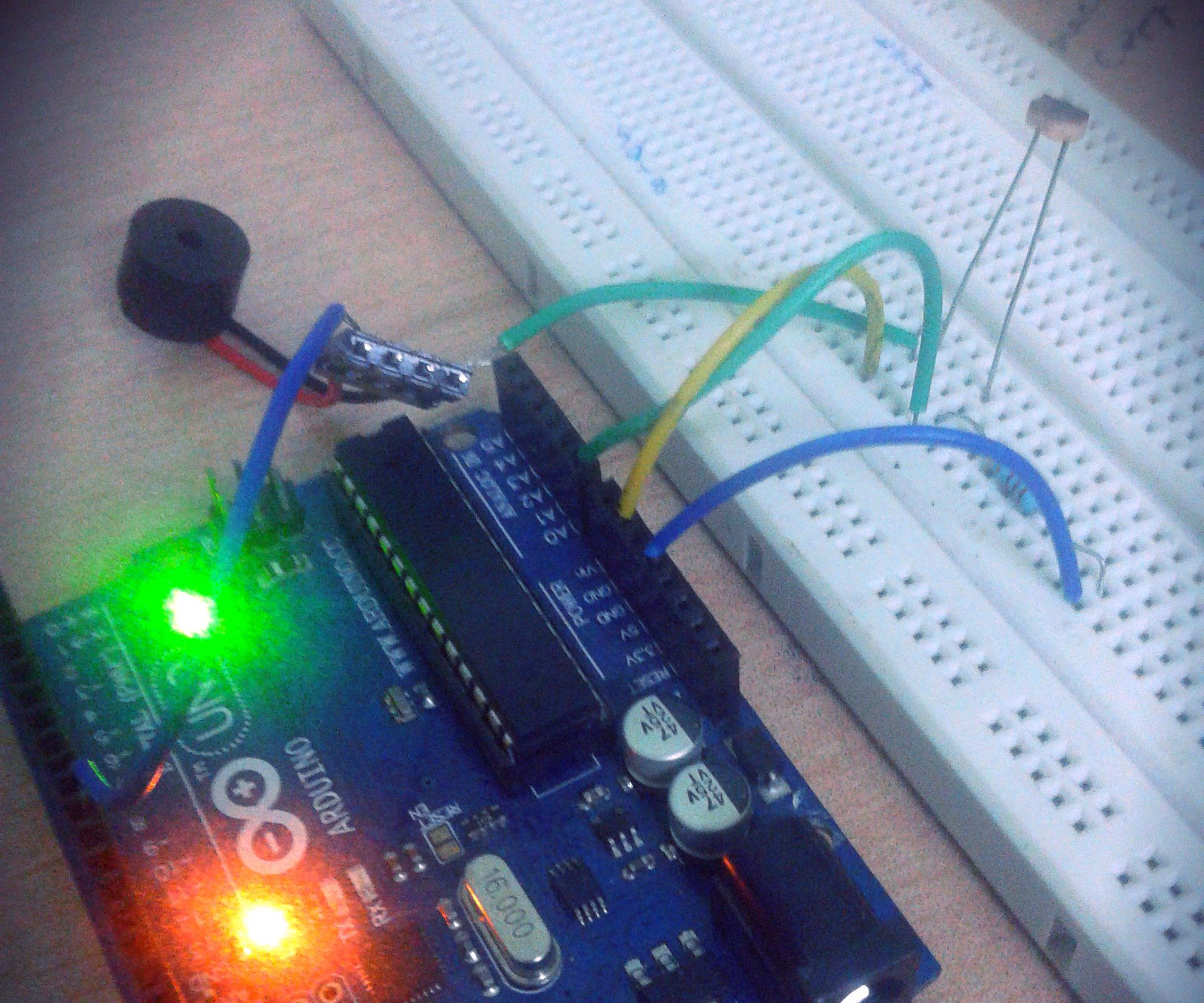 Buzzer Alarm Using LDR and Arduino