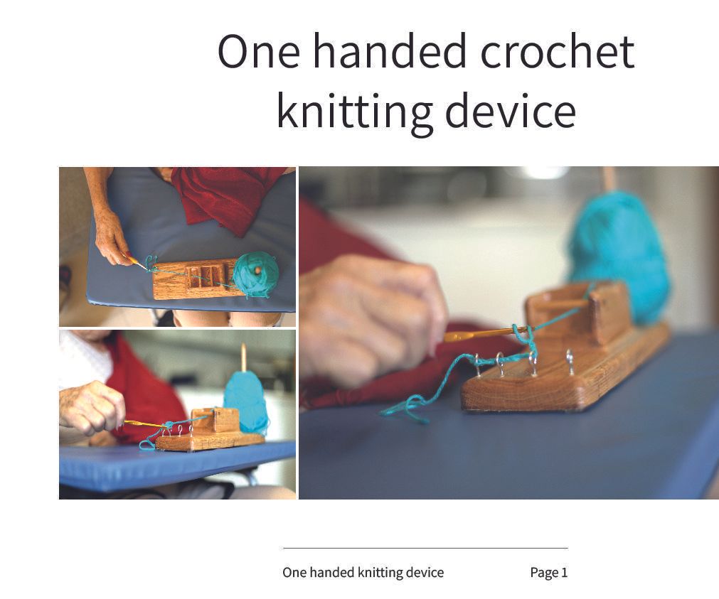 One Handed Crochet Knitting Device