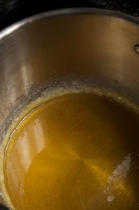 Caramel Sauce: Melt the Sugar