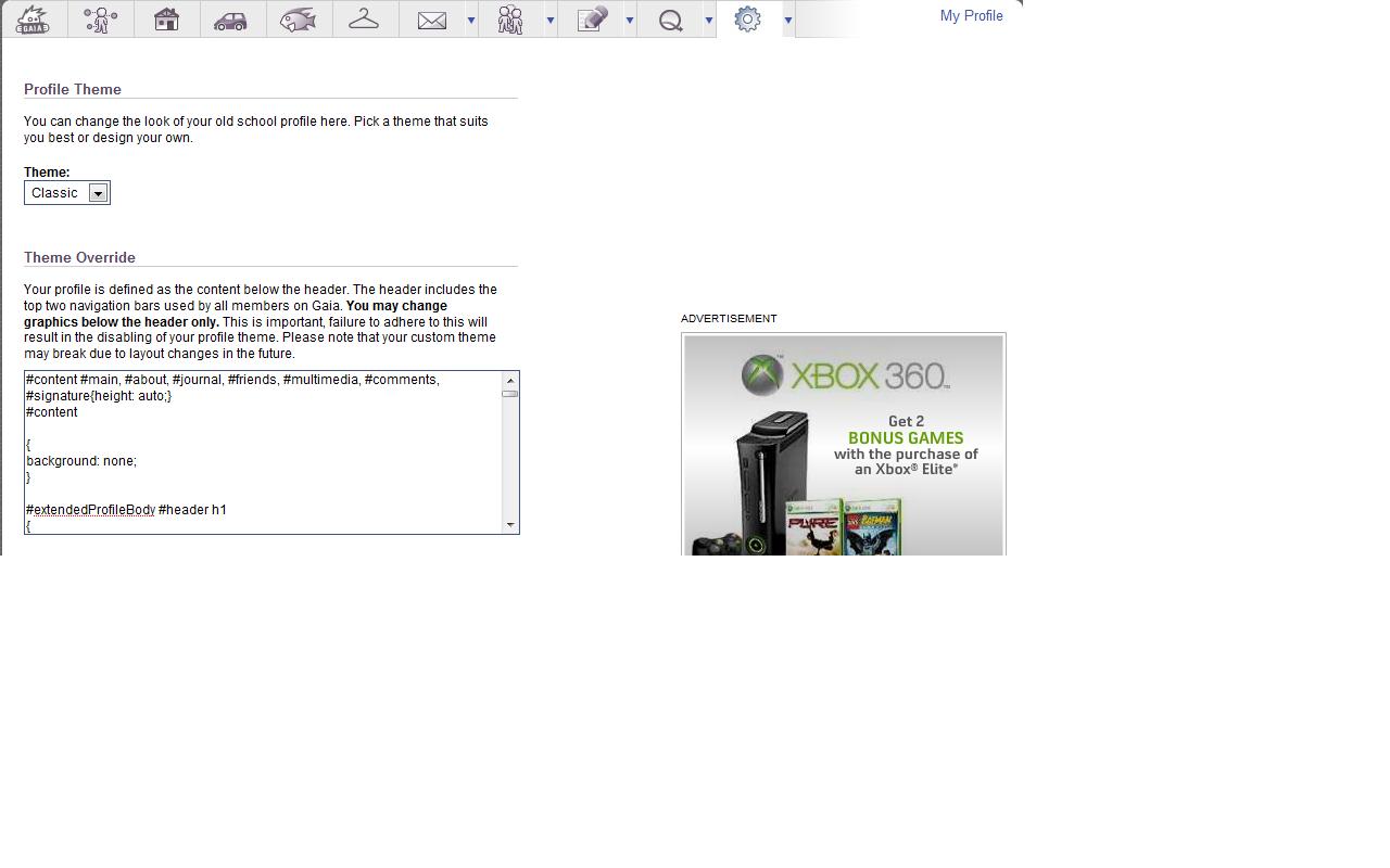 How to Change Your Gaia Online Profile Theme to Classic Style ...