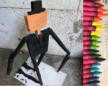 Crayon Coated Sculpture