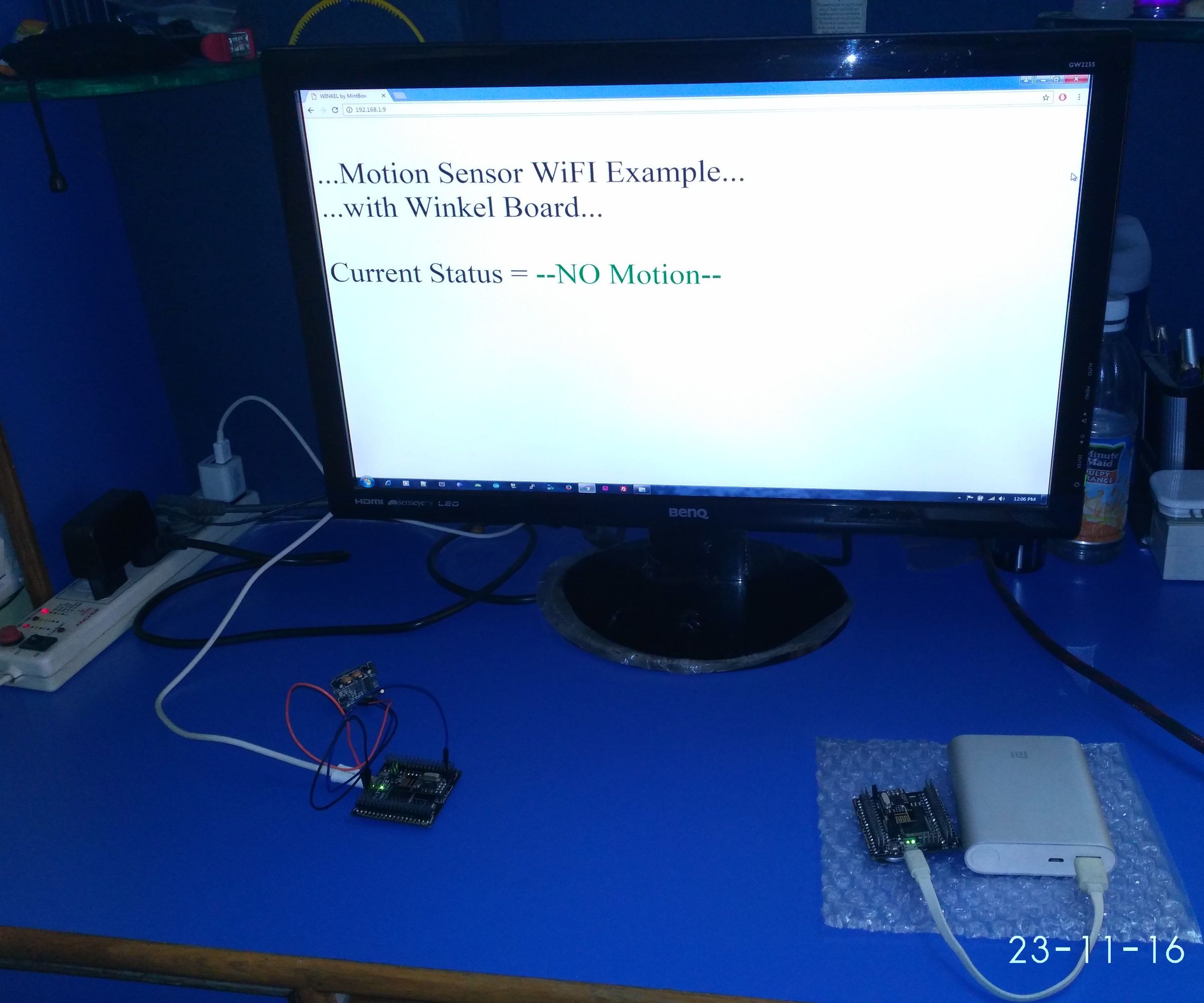 Wireless Senor Network Using the Winkel Board