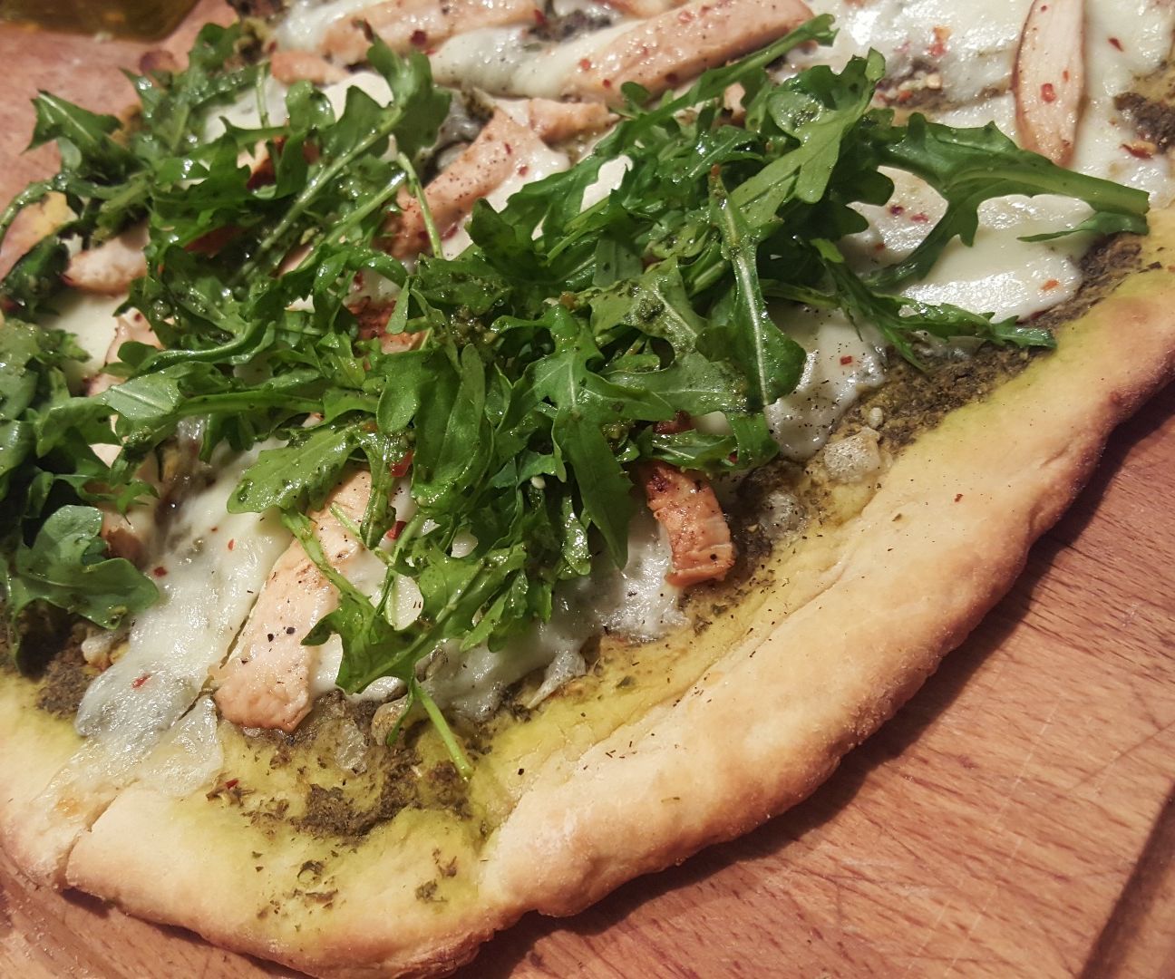 Spicy Pesto Chicken Pizza