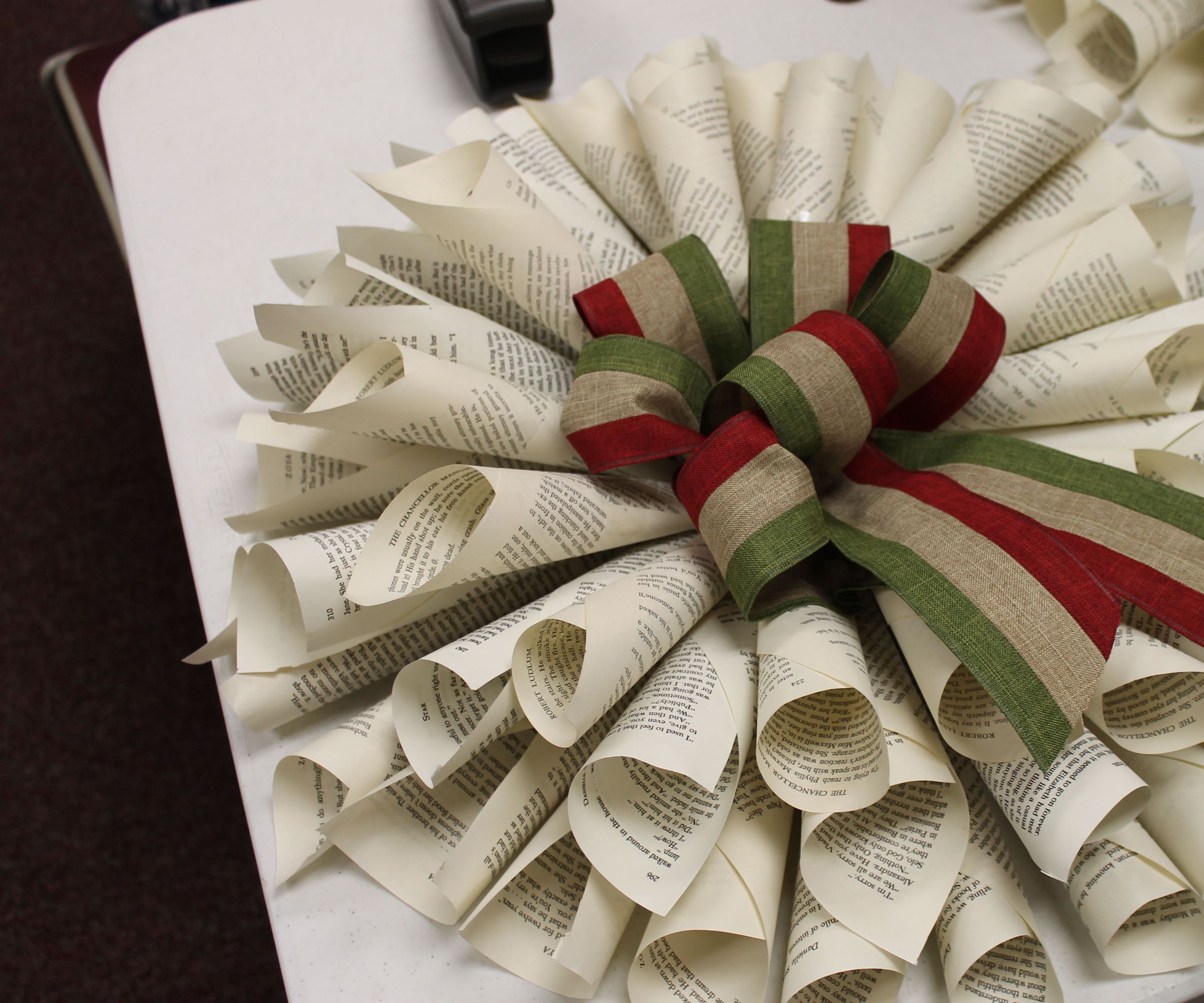 Recycled Book Wreath