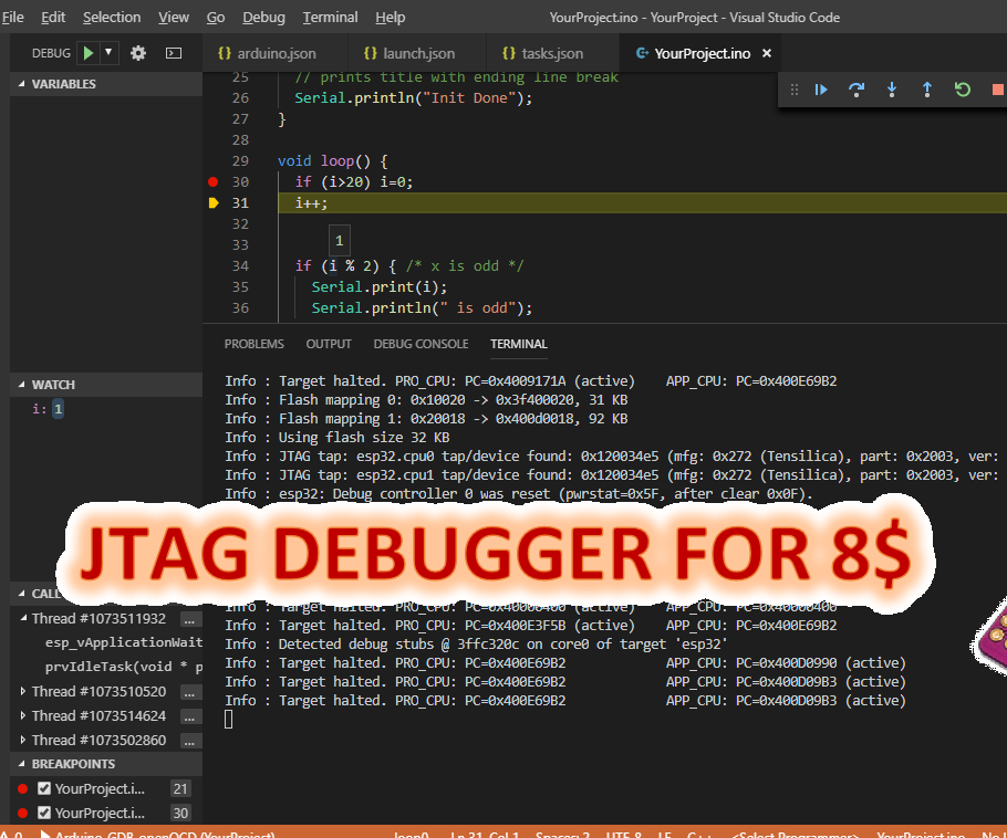 ESP32 - Cheap Solution for in Circruit Debug
