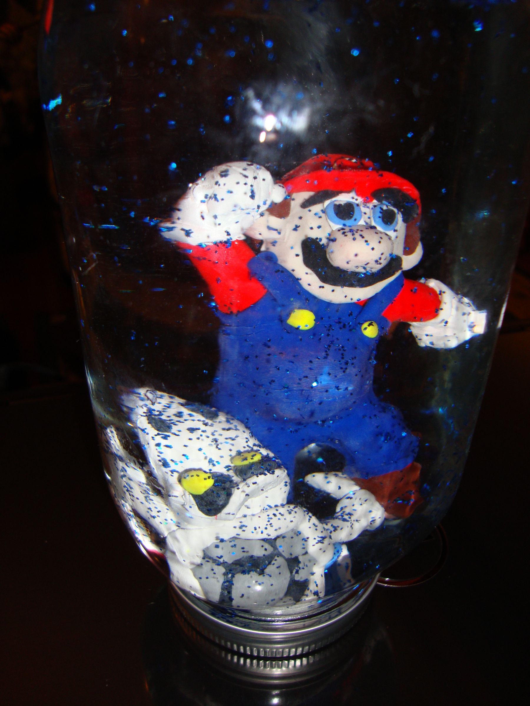 Super Mario Brothers With Dry Bones Dungeon "Snow" Globe